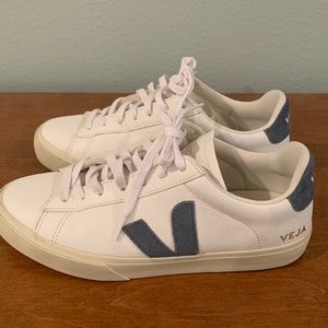 Vera Campo Sneaker with Denim Suede Logo US SZ 10.